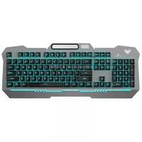 Aula F3010 Usb Ice Blue Light Wired Mechanical Gaming Keyboard with Mobile Phone PlacementBlack