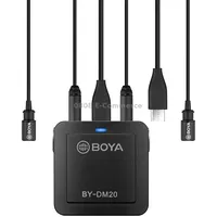 Boya By-Dm20 Dual-Channel Recording Lavalier Microphone for iPhone / AndroidType-C LaptopBlack
