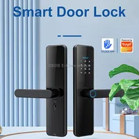 C91 Tuya Smart Wifi Password Fingerprint Electronic Door LockBlack