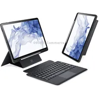 For Samsung Galaxy Tab S7 / S8 Dux Ducis Dk Floating Magnetic Keyboard Leather Tablet Case with HolderBlack