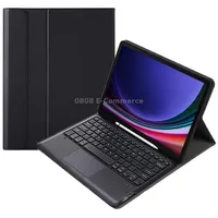 For Samsung Galaxy Tab S9 Fe A810B-A Touch Pad Detachable Bluetooth Keyboard Leather Tablet CaseBlack