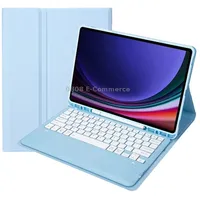 For Samsung Galaxy Tab S9 Fe A810B Pen Slot Detachable Bluetooth Keyboard Leather Tablet CaseSky Blue
