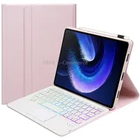 For Xiaomi Pad 6 / Pro A0N7-As Lambskin Texture Ultra-Thin Backlight Bluetooth Keyboard Leather Case with TouchpadPink