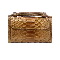 Ladies Snake Texture Print Clutch Bag Long Crossbody With Chain11 Copper Color