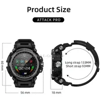 Lokmat Attack 2 Pro 1.39 inch Bt5.1 Smart Sport Watch, Support Bluetooth Call / Sleep Heart Rate Blood Pressure Health MonitorBlue Black