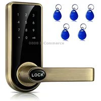 Password  Key Sensor Card Zinc Alloy Red Bronze Electronic Door Lock Touch Screen Code