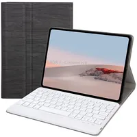 Sfgo Tree Texture Bluetooth Keyboard Leather Case For Microsoft Surface Go 3 / 2 1Black  White