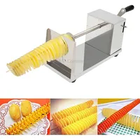 Stainless Steel Manual Spiral Tornado Tower Hand Shake Potato Rotary Chips Twister Slicer Cutter