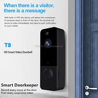 T8  720P Wireless Wifi Remote Video Doorbell Intercom Infrared Night Vision Ai Recognition Doorbell, Spec 1800 mAh