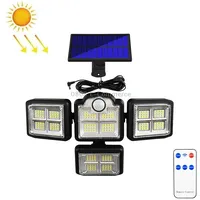 Tg-Ty085 Solar 4-Head Rotatable Wall Light with Remote Control Body Sensing Outdoor Waterproof Garden Lamp, Style 198 Led Separated