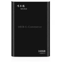 Weird 160Gb 2.5 inch Usb 3.0 High-Speed Transmission Metal Shell Ultra-Thin Light Mobile Hard Disk DriveBlack