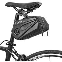 West Biking Large Capacity 2.6L Bicycle Tail Bag Hard Shell Saddle Adjustable Bracket Seat Cushion BagBlack