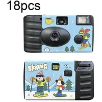 18Pcs Sking Retro Film Camera Waterproof Cartoon Decorative Stickers without