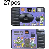 27Pcs New Year Retro Film Camera Waterproof Cartoon Decorative Stickers without