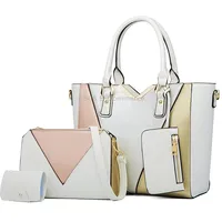 4 in 1 Fashion All-Match Diagonal Ladies Handbags Large Capacity BagWhite