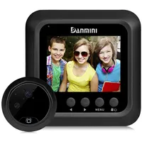 Danmini W5 2.4 inch Screen 2.0Mp Security Camera No Disturb Peephole Viewer Doorbell, Support Tf Card / Night Vision Video RecordingBlack
