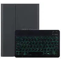 Dy-E10 2 in 1 Removable Bluetooth Keyboard  Protective Leather Tablet Case with Backlight Holder for Lenovo Tab E10Black
