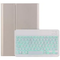 Dy-P10-S 2 in 1 Removable Bluetooth Keyboard  Protective Leather Tablet Case with Backlight Holder for Lenovo Tab P10 10.1 inchGold
