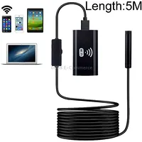 F99 Hd Mobile Phone Endoscope, 8Mm Waterproof Pipe Wifi Version, Flexible Cord, Length 5M Black