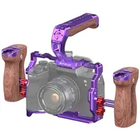For Sony A7R5 / A7M4 Puluz Metal Camera Cage Stabilizer Rig with Handle Purple