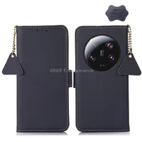 For Xiaomi 13 Ultra Side-Magnetic Tj Genuine Leather Rfid Phone CaseBlue