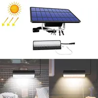 Pull-Switch 2 in 1 Solar Light 60-Leds Landscape Courtyard Wall Lamp, Colorwarm LightBlack Shell