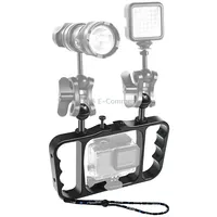 Puluz Dual Handheld Diving Light Arm Cnc Aluminum Mount with Lanyard for Gopro Hero11 Black / Hero10 Hero9 /Hero8 Hero7 /6 /5 Session /4 /3 /2 /1, Insta360 One R, Dji Osmo Action and Other CamerasBlack