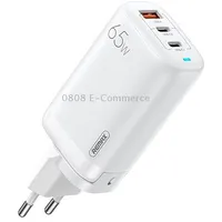 Remax Rp-U55 Territory Series 65W UsbDual Usb-C / Type-C Interface Fast Charger, Specificationeu PlugWhite