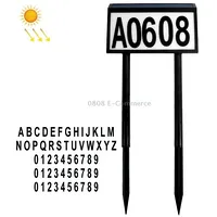 Solar Led Light Control Waterproof Plug Door Light, Style 26 Letters  3 Sets Numbers