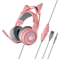 Soyto Sy-G25 Cat Ear Glowing Gaming Computer Headset, Cable Length 2MPink