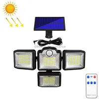 Tg-Ty085 Solar 4-Head Rotatable Wall Light with Remote Control Body Sensing Outdoor Waterproof Garden Lamp, Style 192 Led Separated