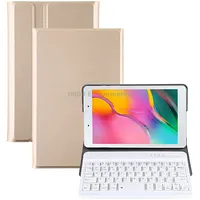 Ultra-Thin Detachable Magnetic Bluetooth Keyboard Leather Tablet Case for Galaxy Tab A 8.0 2019 P200 / P205, with HolderGold