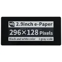 Waveshare 2.9 inch 296 x 128 Pixel 5-Points Capacitive Touch Black / White E-Paper E-Ink Display Hat for Raspberry Pi Pico, Spi Interface