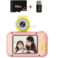 X101 Mini Hd Lens Reversible Child Camera, Color Pink16GCard Reader