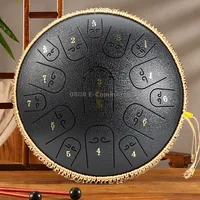 15-Tone Ethereal Drum 14-Inch Steel Tongue Hollow Sanskrit Drummer DiscBlack