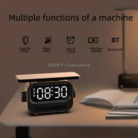 15W 3-In-1 Ambient Light Digital Display Clock Bluetooth Speaker Magnetic Wireless ChargerWhite