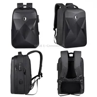 17 inch Password Lock Large Capacity Waterproof Laptop Backpack with Usb PortBlack