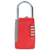 3 Pcs Key Safe Box Password Lock Keys Metal Body Padlock Type Storage Mini SafesRed