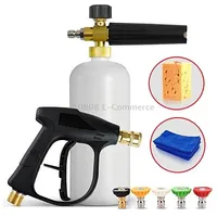 9 Pcs / Set Pressure Washer Car Wash Tools with High Water GunFoam Pot5 NozzleTowelSponge