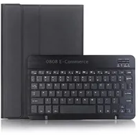 A08B Bluetooth Keyboard Leather Case with Holder  Tpu Pen Slot For Samsung Galaxy Tab A8 10.5 2021 Sm-X205 / Sm-X200Black