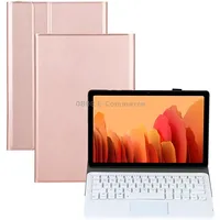 A500-A Detachable Bluetooth Keyboard Ultrathin Horizontal Flip Leather Tablet Case with Touchpad  Holder for Samsung Galaxy Tab A7 10.4 2020 T500 / T505Rose Gold
