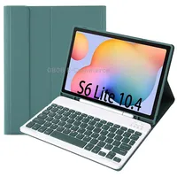 A610B Candy Color Bluetooth Keyboard Leather Case with Pen Slot For Samsung Galaxy Tab S6 Lite 10.4 inch Sm-P610 / Sm-P615Dark Green