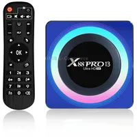 Acrylic X88 Pro 13 8K Ultra Hd Android 13.0 Smart Tv Box with Remote Control, Rk3528 Quad-Core, 4G64Gb Eu Plug