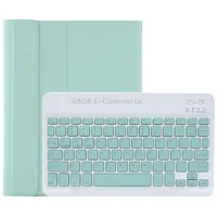 C-098B Candy Color Skin Feel Texture Bluetooth Keyboard Leather Case with Pen Holder For iPad Air 4 10.9 2020 / 5 2022 Light Green