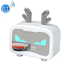 Creative Smart Wireless Mini Bluetooth Speaker Portable Computer Subwoofer with Alarm ClockCool Dragon-White