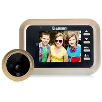 Danmini Q8 2.4 inch Color Screen 1.0Mp Security Camera No Disturb Peephole Viewer, Support Tf Card 32Gb Max / Night Vision Pir Motion DetectionGold