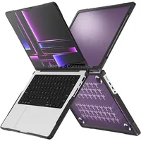 For Macbook Pro 14.2 inch 2023 / 2021 Dot Translucent Laptop Protective CaseTransparent Purple