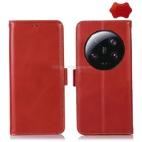 For Xiaomi 13 Ultra Crazy Horse Top Layer Cowhide Leather Phone CaseRed