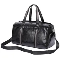 Large Capacity Leather Duffel Bag Multifunctional Crocodile Print Traveling Bag4009