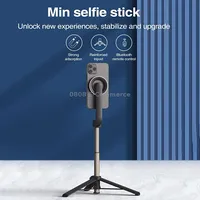 Magnetic Selfie Stick Tripod Handheld Stabilizer Rod With Remote ControllerBlack
